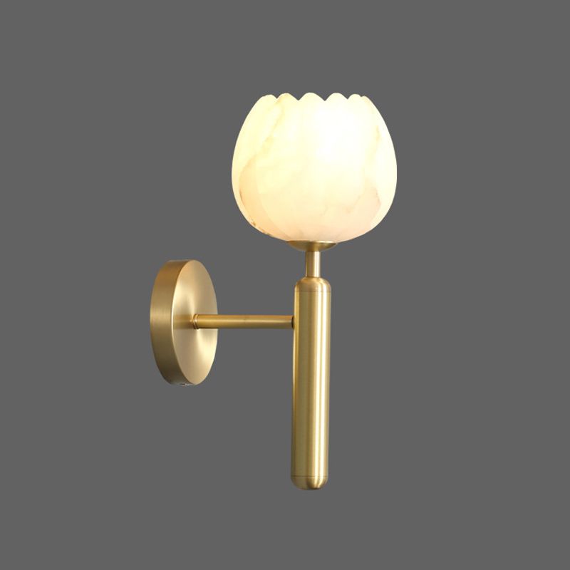 Modern Brass Wall Light Gold 12.5" High Wall Sconce Fixture for Bedroom