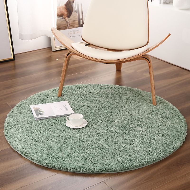 Moderner runder fester Farbe Teppich lässig Innenteppich Polyster Fleckenresistent Bereiche Teppich für Wohnzimmer