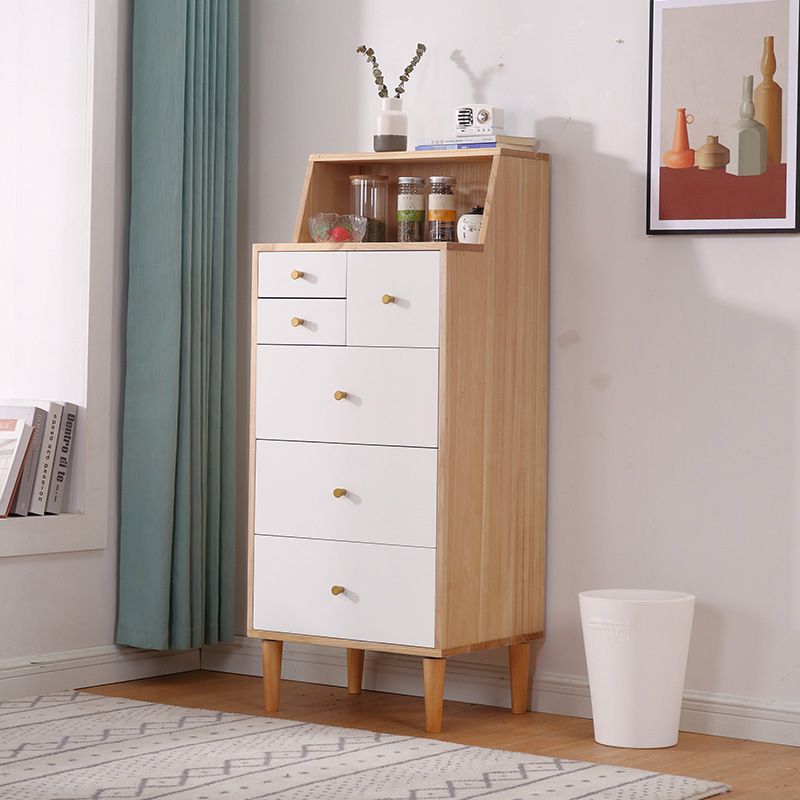 15.74" Wide Accent Chest with Straight Legs Contemporary Chest with 6 Drawers
