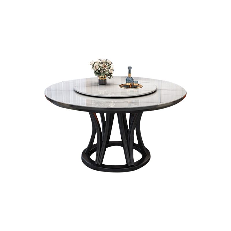 Modern Style Dining Table Round Dining Table with Turntable for Kitchen