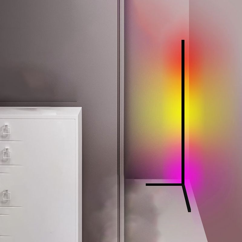 1 lampadaire linéaire léger modernisme lampes standard en métal pour le salon en noir