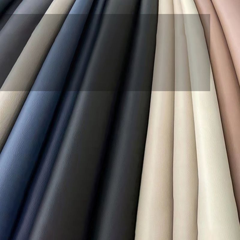 Contemporary Pouf Ottoman Genuine Leather Upholstered Tufted Solid Color Ottoman