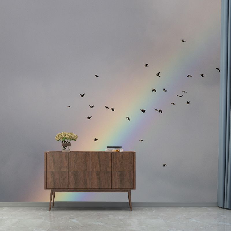 Vivid Mildew Resistant Mural Wallpaper Sky Landscapes Pattern for Decoration