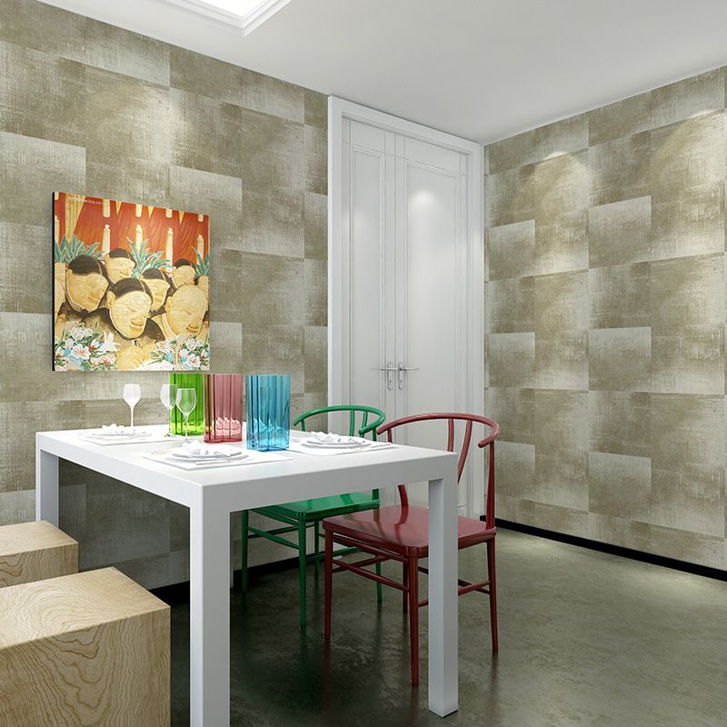 Distressed Surface Wallpaper Roll for Dining Room Decor, Natural Color, 33'L x 20.5"W