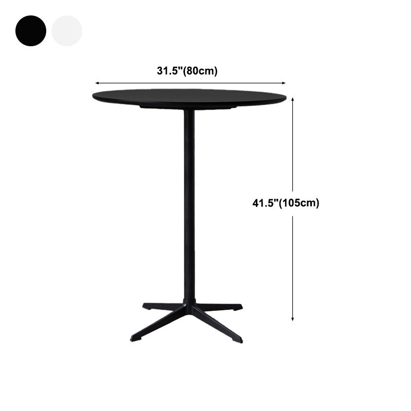 Modern Wood Counter Table with Round Table Top 4-Prong Table - 42" H