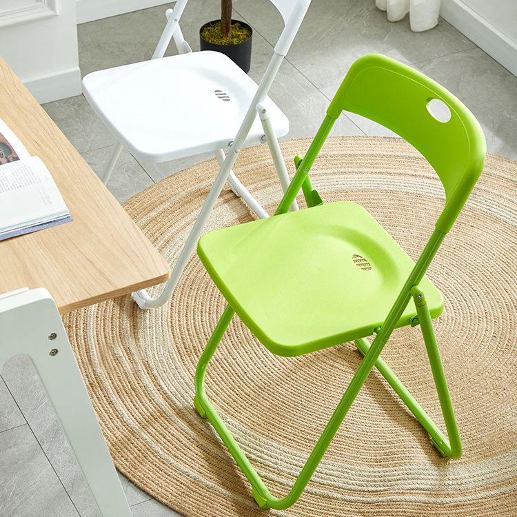 Silla de metal moderna para interiores y exteriores, silla lateral de comedor plegable con respaldo abierto y sin brazos