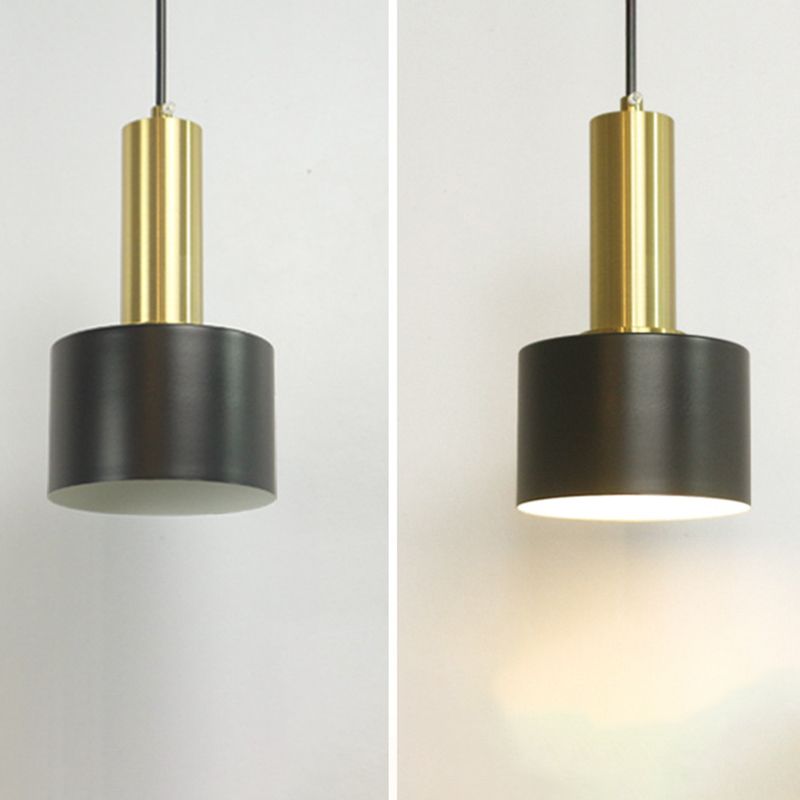 Lampe à suspension en fer électroplate dans le pendentif simple cylindroid moderne de style luxueux