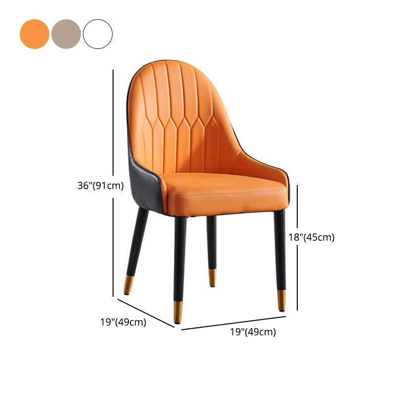 Glam Wood Dining Arm Chair Faux Leather Dining Chairs for Restaurant Use