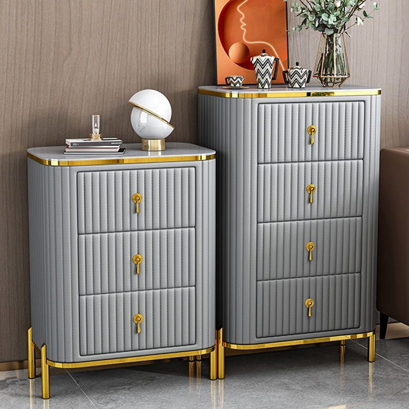 Classic Glam Vertical Lingerie Chest Stone Storage Chest with Drawers for Bedroom