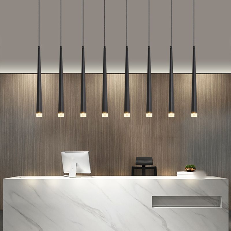 Geometry Shape Metal Hanging Lights Modern Style Hanging Light Fixtures in Black