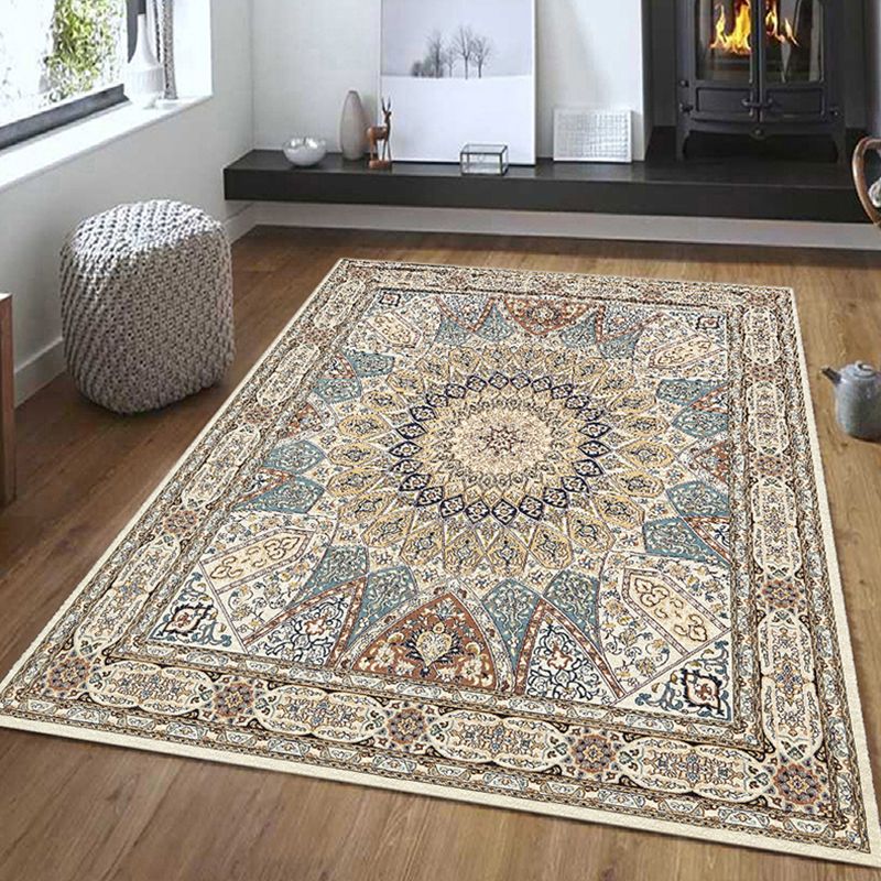Moroccan Southwestern Print Indoor Rug Polyester Carpet Stain Resistant Area Rug for Home Decoration
