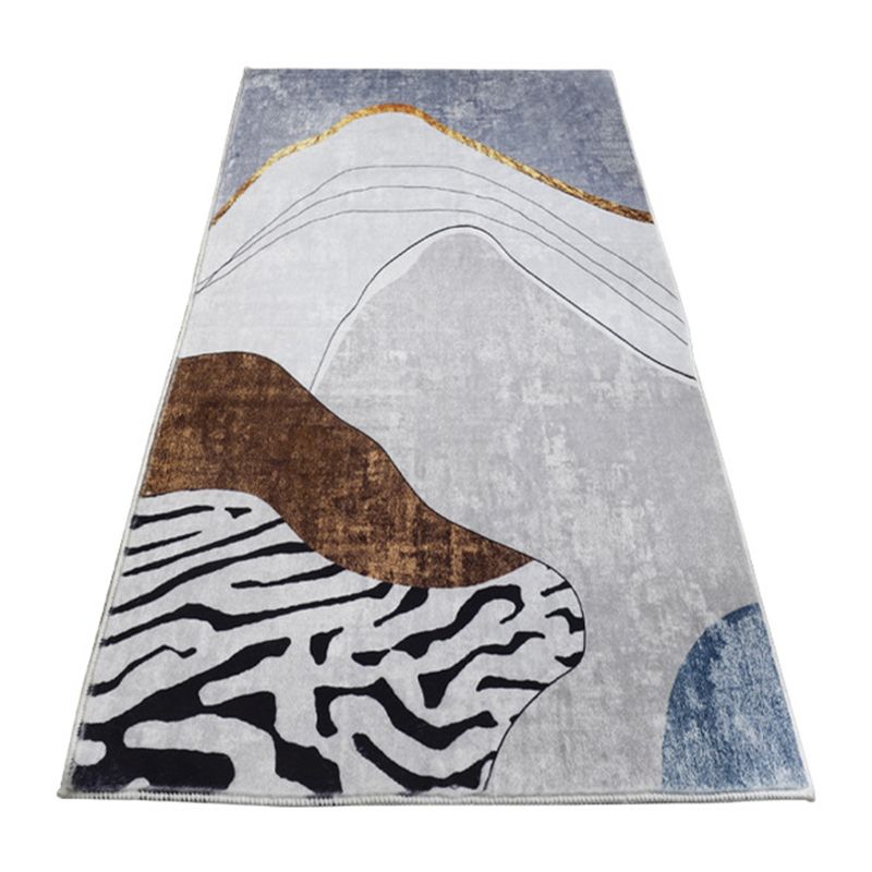 Contemporary Simple Bedroom Rug Irregular Color Block Carpet Creative Polyester Area Rug for Bedroom