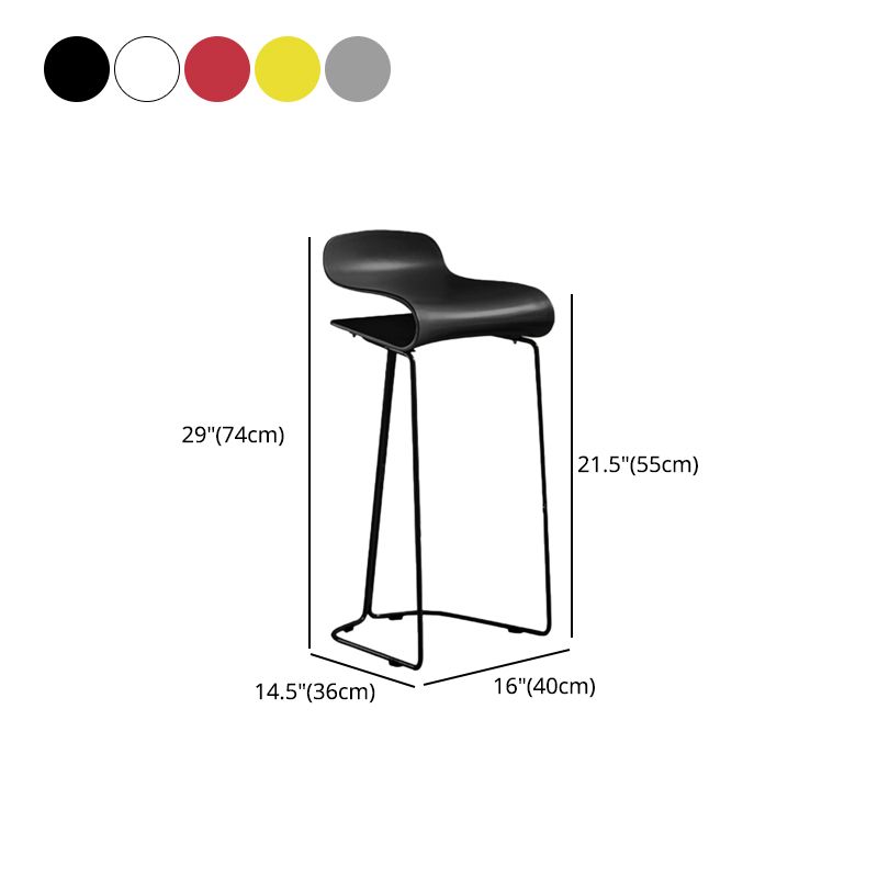 Scandinavian Restaurant Footrest Stool Matte Finish Plastic Bar Stool
