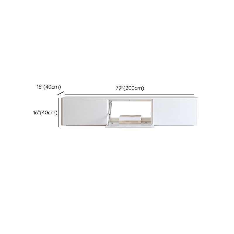 White TV Stand Console Contemporary Media Console for Living Room