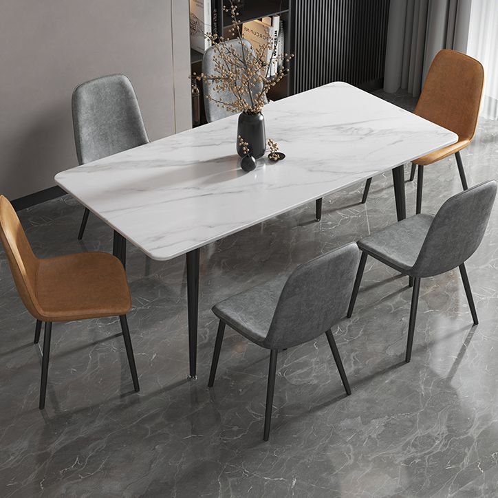 Stone Top Dining Table Industrial 4 Legs  Dining Table for Dining Room