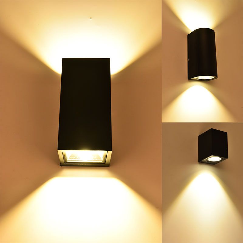 Aluminum Geometric Shaped Wall Sconce Minimalistic Black LED Wall Mount Light for Patio