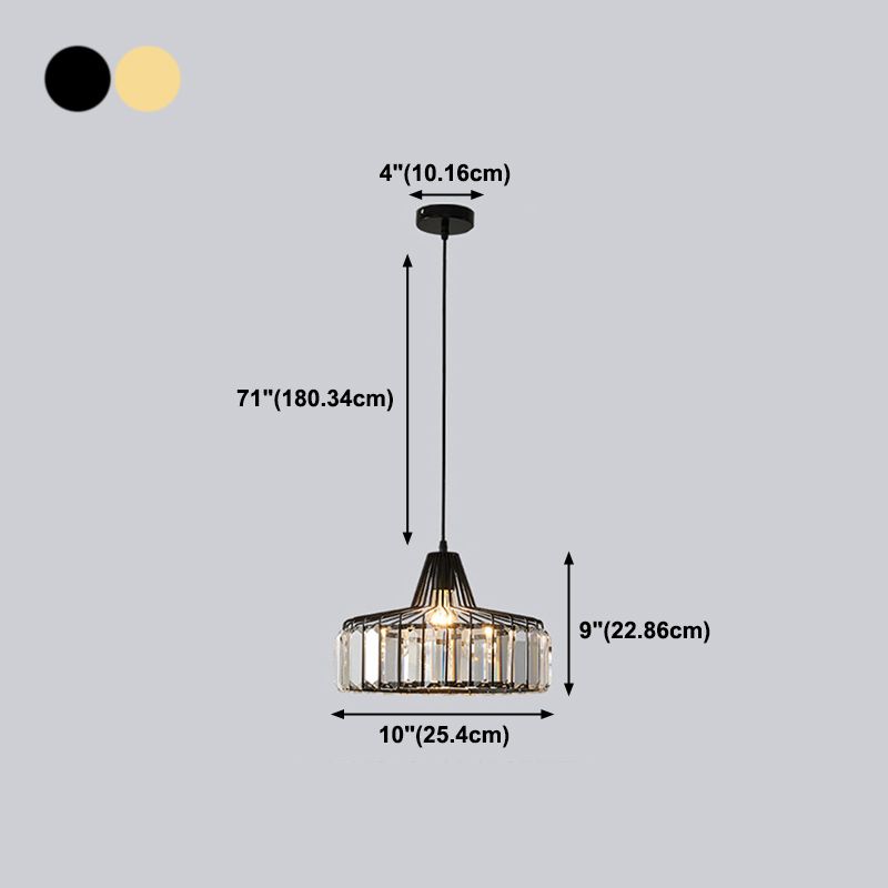 Luz de colgante de estilo moderno accesorio de iluminación colgante de cristal simple para sala de estar