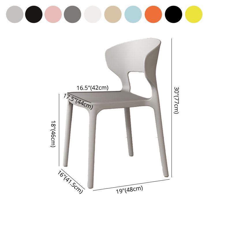 Sillas de comedor estilo Glam, silla lateral sin brazos de comedor de plástico para cocina