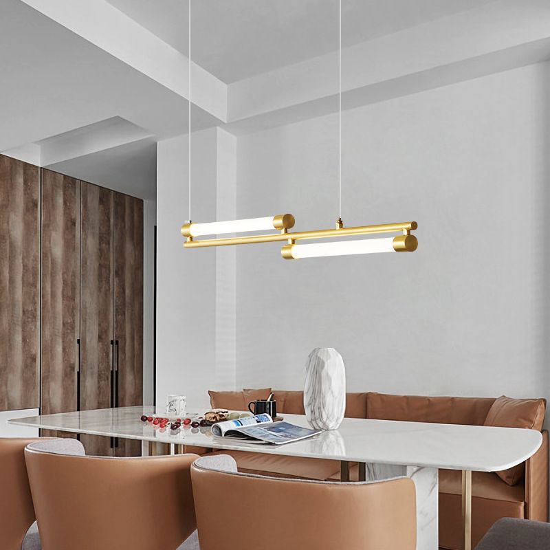 Brass LED Hanging Lamps Minimalism Island Light Fixture for Dining Room