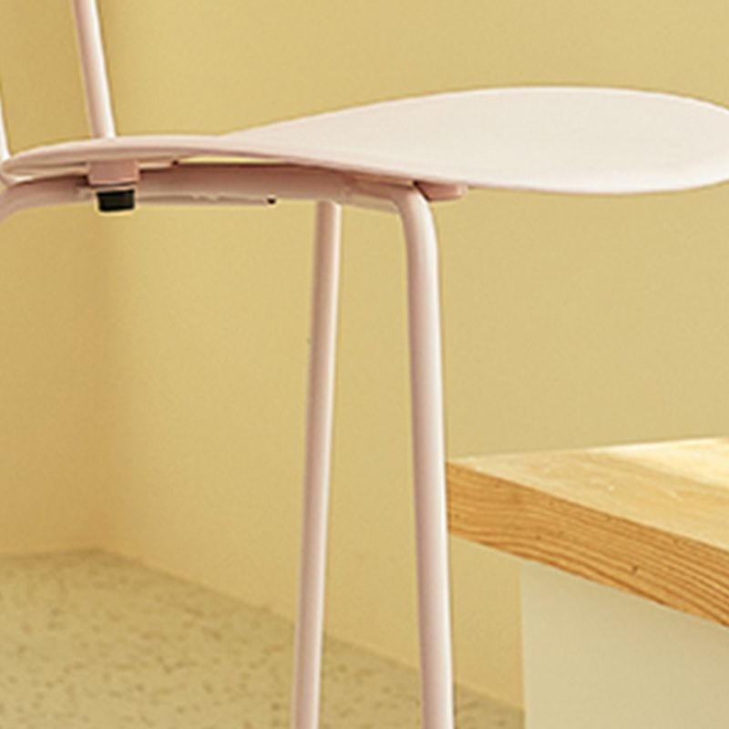 Modern Backrest Armless Counter Stool Metal Bar Stool with Plastic Cushion