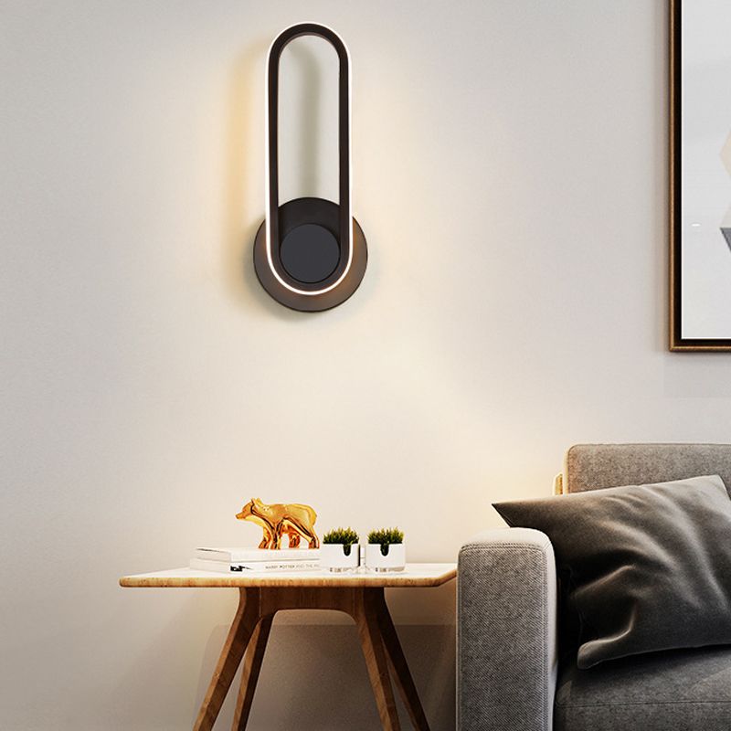 Nordic Style Metal Rotatable Wall Light Oval LED Wall Sconce for Living Room