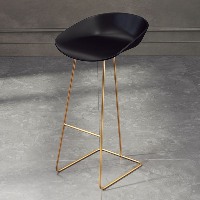 Glam Style Plastic Counter Stool Counter Height Bucket Bar Stool