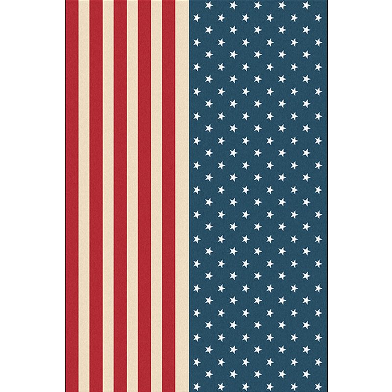 Stijlvol Amerikaanse vlaggenpatroon Tapijt blauw en rood Noordse tapijten Polyester wasbare anti-slip achtergrondgebied tapijt voor woonkamer