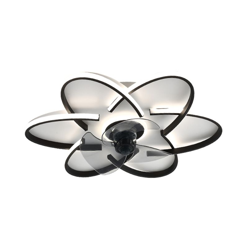 Geometric Shape Metal Ceiling Fans Modern Style Multi-Lights Ceiling Fan Lamp Fixture