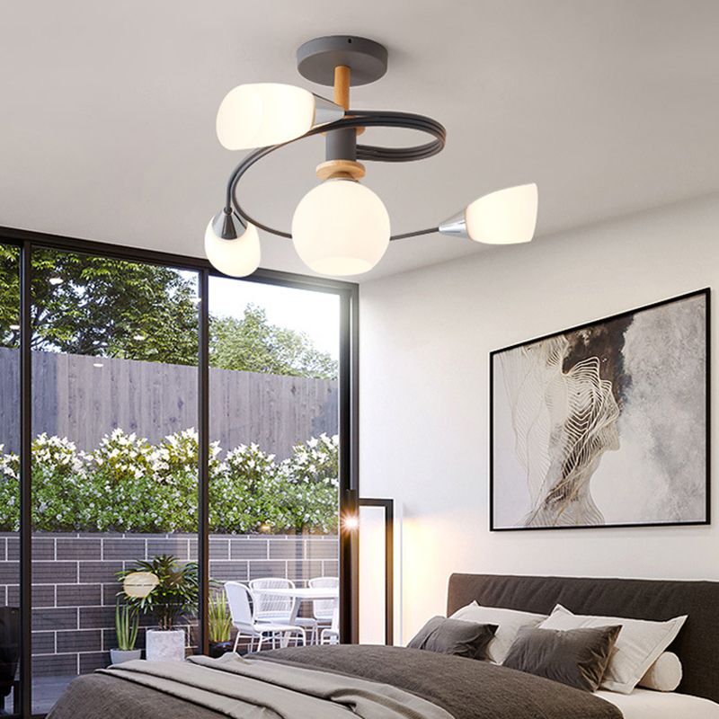 Metal Geometric Flush Mount Lights Contemporary Style Multi Lights Flush Mount Fixture