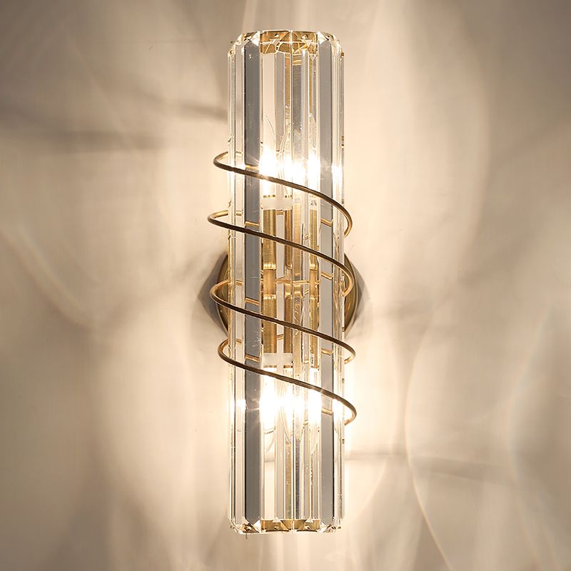 Postmodern Style Crystal Wall Sconce Light Living Room Hallway Wall Lamp in Gold