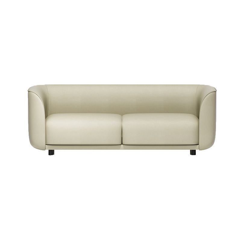 Faux Leather Tuxedo Arm Sofa Contemporary Tight Back Standard Sofa