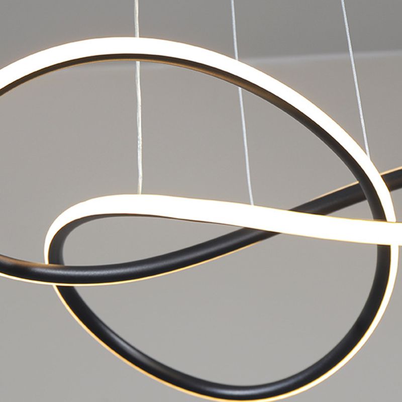 Metallkurven formen Deckenkronleuchter moderner LED -Decke Anhänger Licht für Wohnzimmer