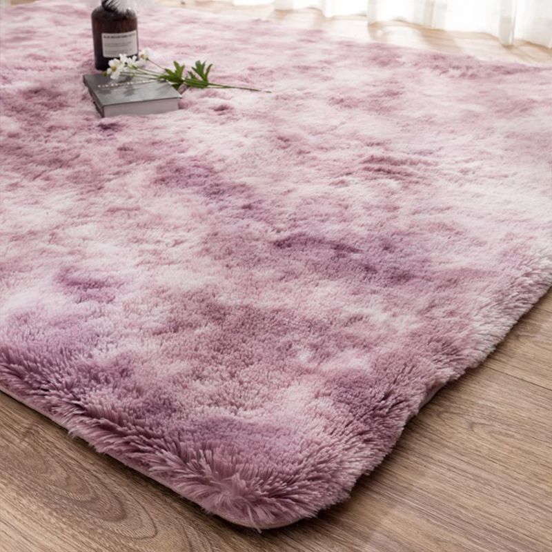 Simple Solid Color Rug Multi Colored Polyster Indoor Rug Non-Slip Backing Pet Friendly Area Carpet for Bedroom