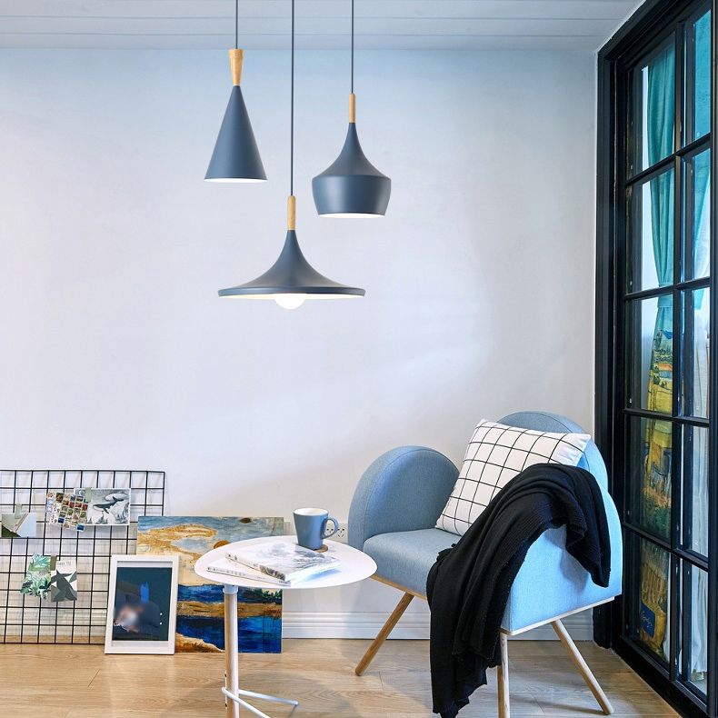 Luce a sospensione a colori macaron in stile nordico 1 luce in metallo appeso per cucina