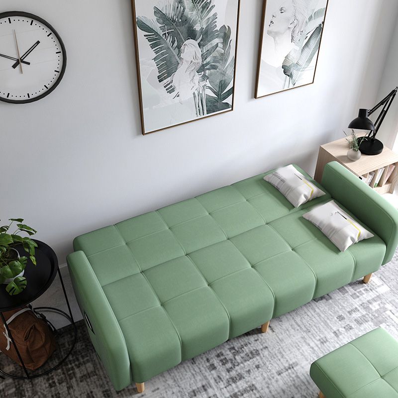 29.92" High Linen Sofa Stain Convertible Sofa with Biscuit Back