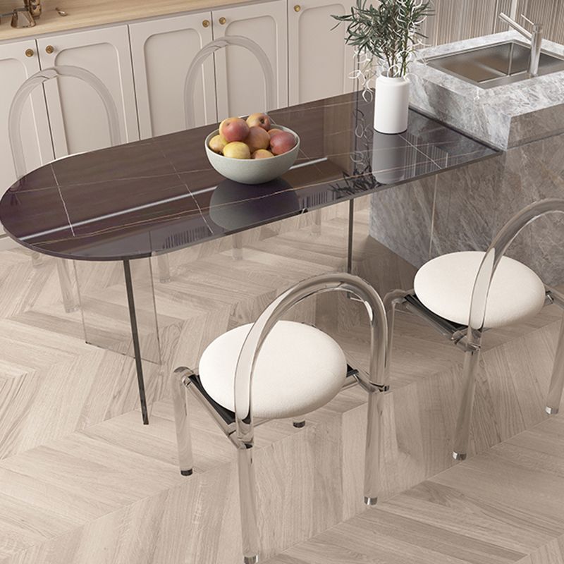 Modern Irregular Shape Table Sintered Stone Table with Double Pedestal