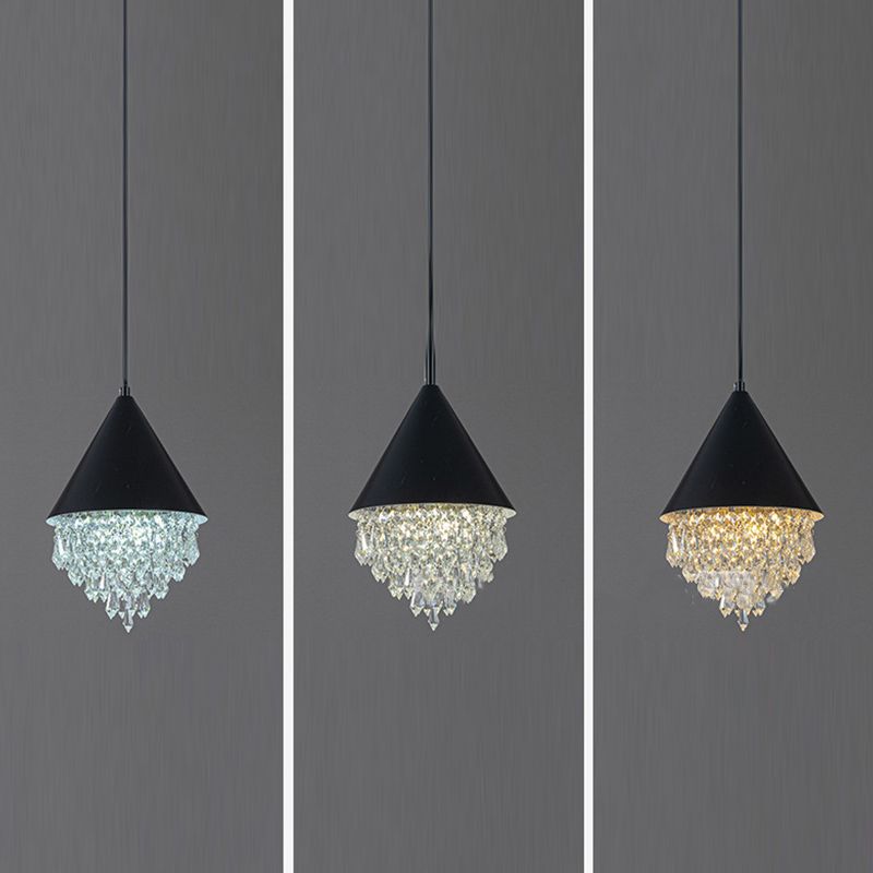 Multi Lights Geometric Suspension Pendant Modern Style Crystal Down Lighting