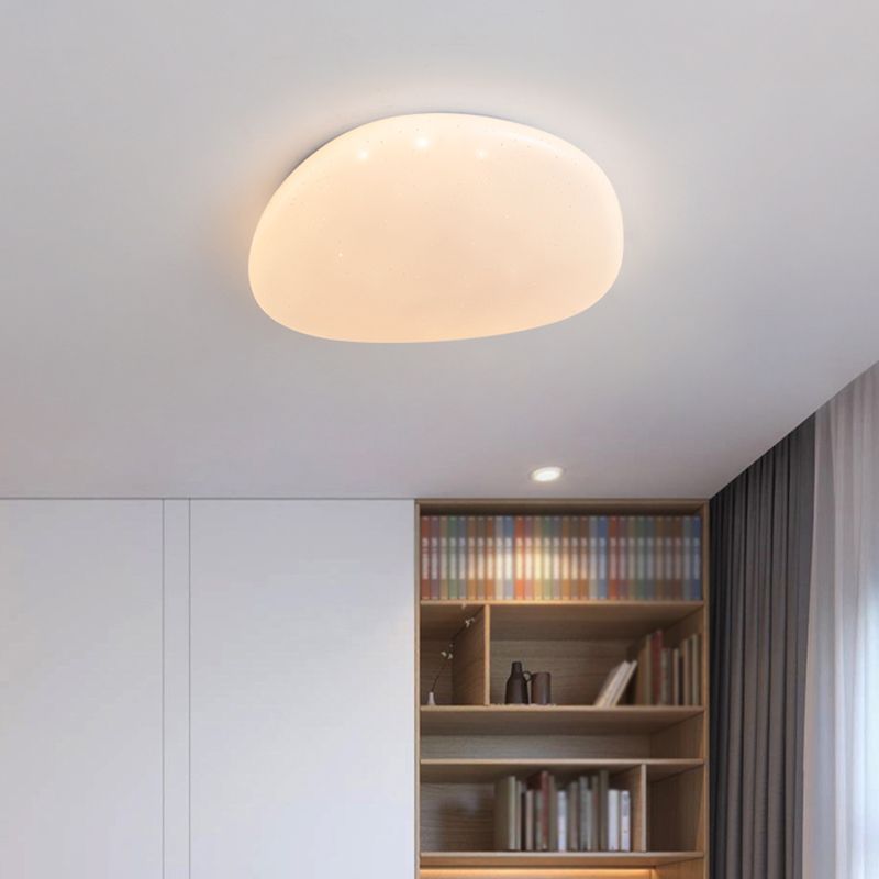 White Geometric Ceiling Light Nordic-Style LED Acrylic Flush Mount Ceiling Light
