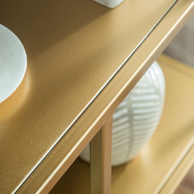 Open Back Bookcase Glam Style Bookshelf for Home Office and Study Room