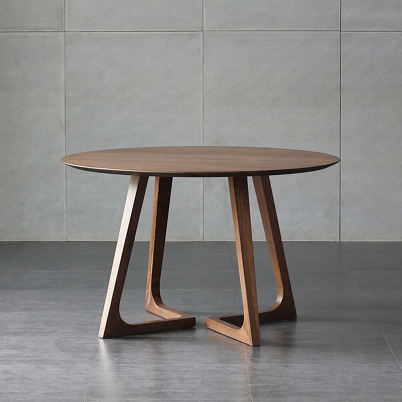 Contemporary 1/2/4 Pieces Furniture Round Solid Wood Dining Set in Brown