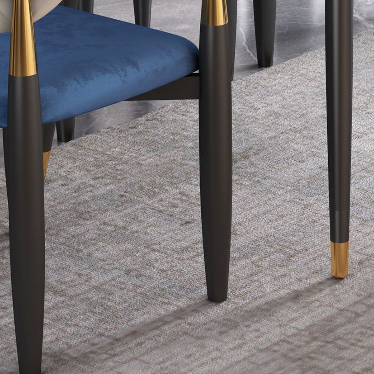 Silla de comedor casera tapizada contemporánea con respaldo abierto y acabado mate