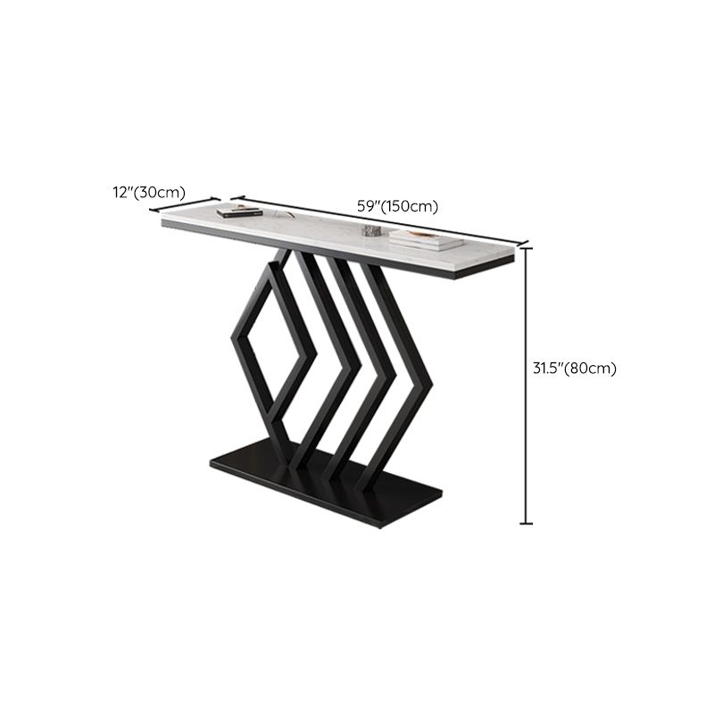 Modern Console Accent Table Antique Finish Console Sofa Table in Marble