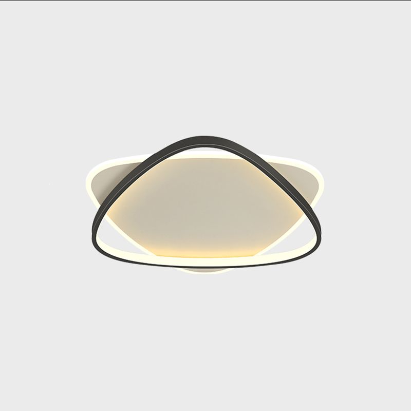 Plafonnier LED noir et blanc de style moderne, plafonnier géométrique en fer avec abat-jour en acrylique