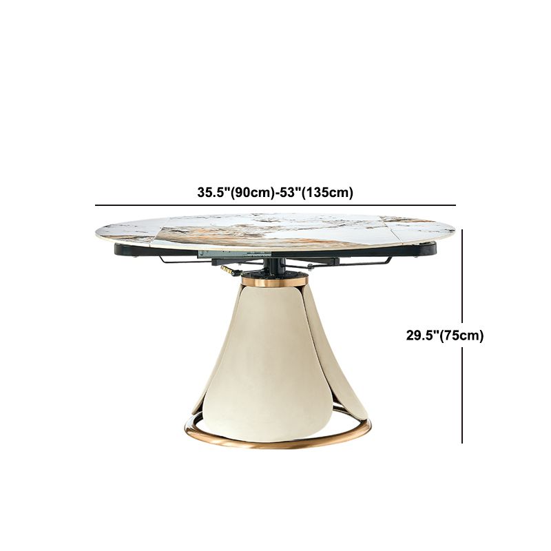 Nordic Glam Sintered Stone Dining Round Table Set 1/4/5/7 Pieces Dining Set