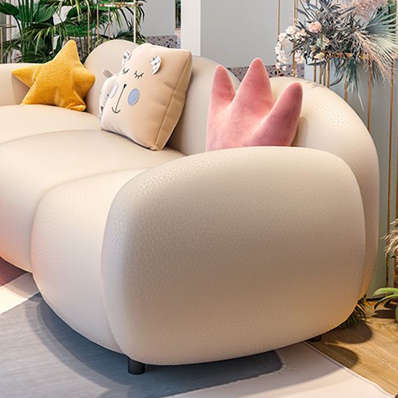 33.46" W x 27.55" H Faux Leather Square Arm Sofa Contemporary Standard Sofa