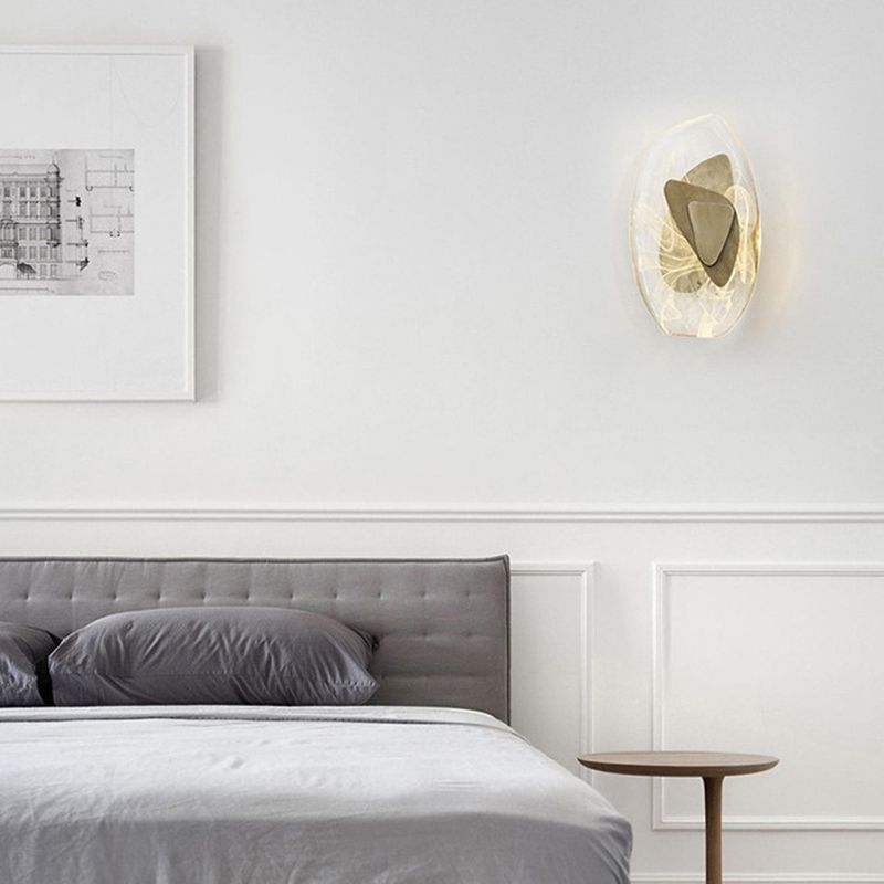 Glass Geometric Wall Mount Lamp Simple 1 Light Wall Mounted Light Fixture