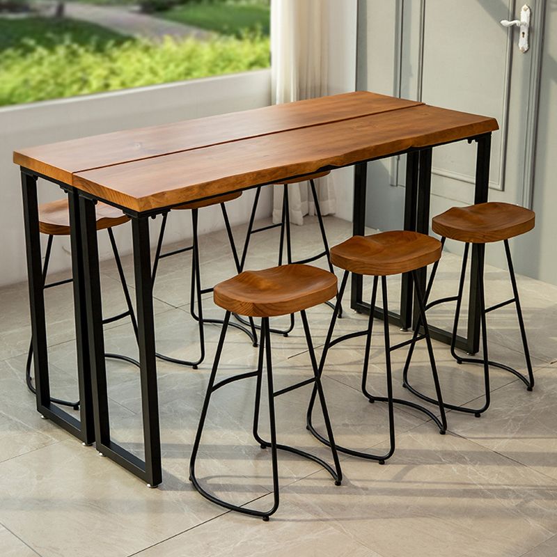 Modern 1/3/4 Pieces Bar Table Set Rectangle Pine Wood Counter Table for Living Room