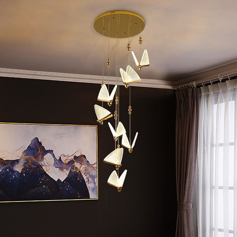 Acrylbutterfly -Anhänger hell, luxuriöse Deckenlichter für Schlafzimmer