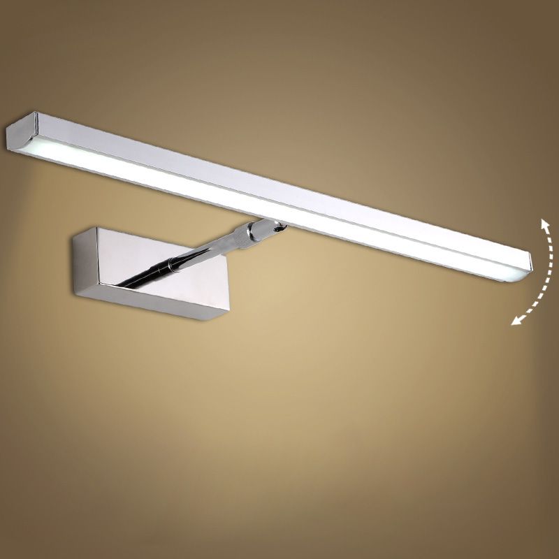 Stainless-Steel LED Wall Light in Modern Concise Style Aluminium Extendable Wall Sconce with Plastic Shade