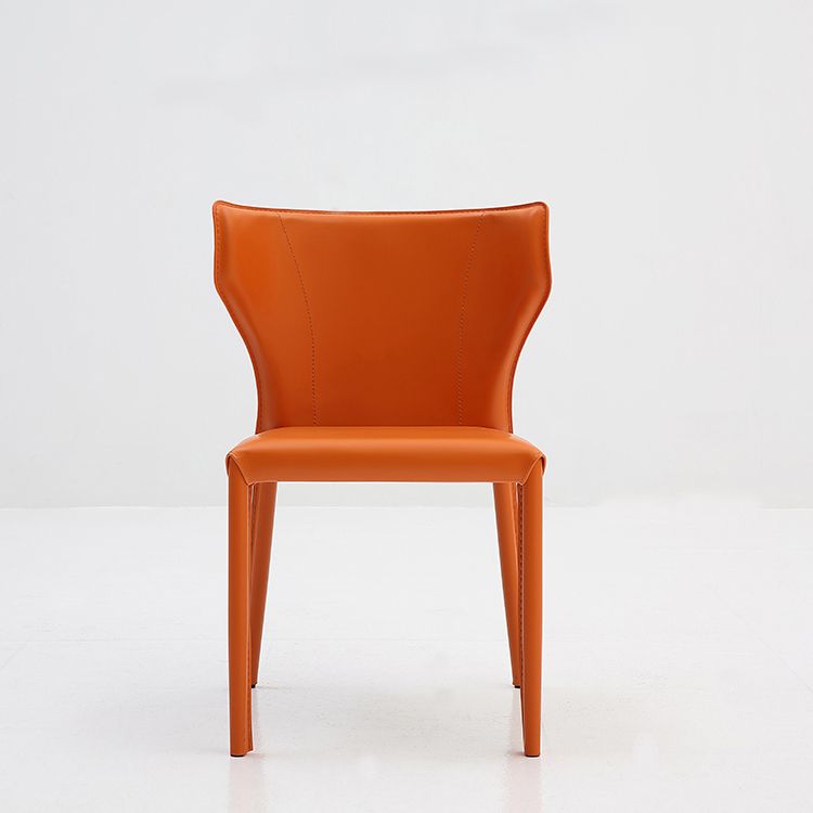 Silla de comedor de estilo moderno, sillón orejero de metal sin brazos para cocina